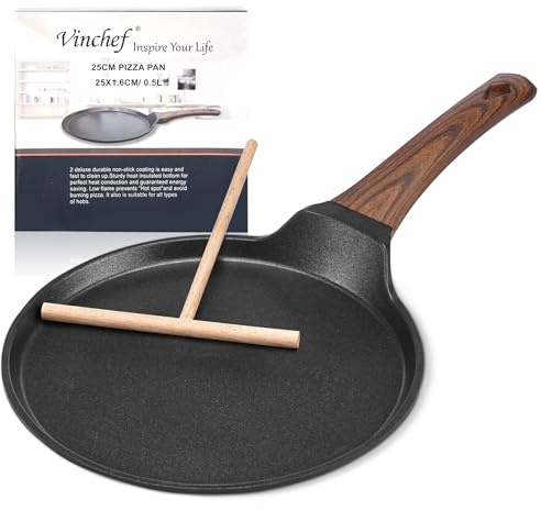 Vinchef Nonstick Crepe Pan, 11inch Skillet Pan for Dosa Tawa Omelette Tortillas Crispy Pancake, Griddle Pancake Pan, PFOA FREE and Induction Compatible