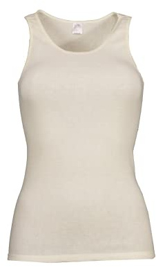 wobera ANGORA Damen-Unterhemd ohne Arm mit 40% Angora und 60% Baumwolle (Gr. M, Farbe: wollweiß)
