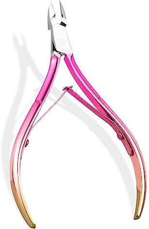 Professionnel Pinces à Cuticules en Acier Inoxydable, Ciseaux à Cuticules pour Les Ongles et Les Ongles des Pied,Dégradé Rose
