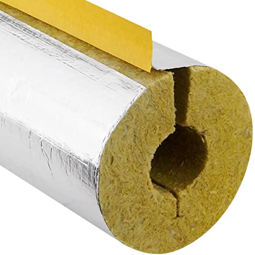 Sanitärshop Baustoffe & Sanitär Set: 10 Stück 22x20mm Steinwolle Rohrisolierung Rohrschale alukaschiert Dämmschichtdicke 20 mm Armacell 100% Isolierung für Warmwasser und Heizungsleitungen