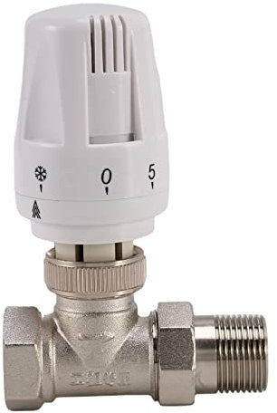 Frefgikty Vanne de radiateur thermostatique en laiton de 1,9 cm type droit DN20 Valve de contrôle automatique de la température Chauffage au sol