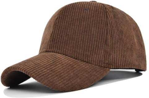 GIVBRO Gorra de béisbol de pana, sombrero cálido de invierno, clásico, unisex, gorra deportiva ajustable para hombres y mujeres, al aire libre, café, 6 3/4 / 7 3/8