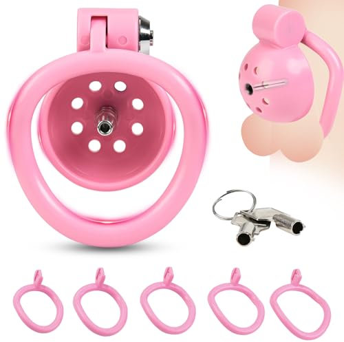 BDSMJOY Keuschheitskäfig Herren Peniskäfig,mit 5 Arc Chastity Rings & Dilator Harnröhre Edelstahl Penis Plug,Flat Chastity Cage Male Small Keuschheitsgürtel für Herren Extrem,BDSMs Spielzeug Hart