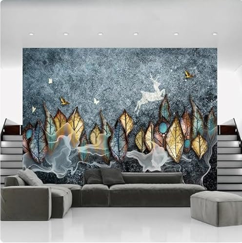 kfjhgbdshhj 3D Wallpaper Mottled Stone Sandstone Leaves Photo Wall Mural Wall Paper House Decoration,3D,430x300cm