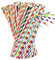 100 Pcs Bendy Straws, Flexible Paper Straws for Juices, Shakes, Smoothies and Arts, Disposable Drinking Straw for Birthdays, Weddings & Party, Straws Paper Straws Drinking (100 Striped Colors Straws)