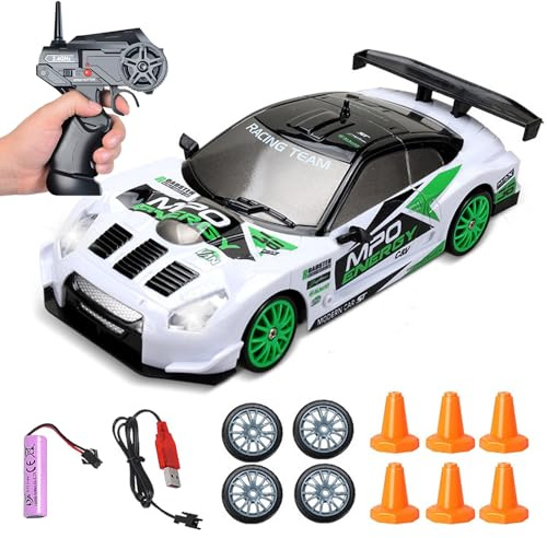 DAZZTIME Ferngesteuertes Auto,1:24 RC Drift Car,mit Arbeitsscheinwerfern,30km/h,2,4 GHz Ferngesteuerte Autos Spielzeug,RC Car,Geschenke für ab 4,5,6,7,8 + Jahre Kinder und Erwachsene