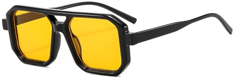 Long Keeper Gafas de Sol Para Hombre y Mujer, Piloto Retro Cuadrados de los años 70 Vintage de Doble Puente - Protección UV400