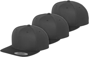 Flexfit Unisex Adulto Taglia Unica Classic Snapback Confezione da 3 Pezzi Grigio Scuro Grigio Scuro Grigio Scuro, Grigio Scuro + Grigio Scuro + Grigio Scuro, Taglia Unica