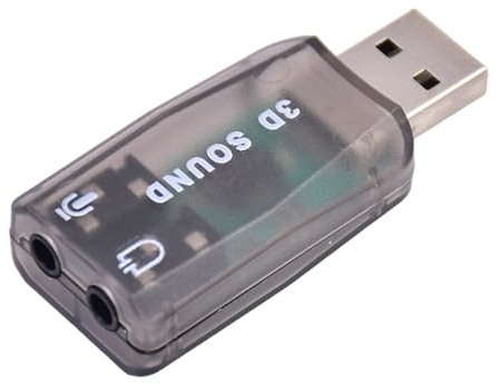 Adaptateur audio USB - Adaptateur audio USB 5.1 - Plug and Play - Pour PC et ordinateur portable - Pour regarder la télévision, la musique - Y compris les jeux, les vidéos en streaming en direct