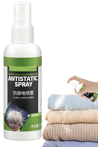 Mbiyhgta Antistatic Spray for Clothes, Static Spray for Removing Hair 100 ml, Portable Fabric Spray in Travel Size for Hair, Clothes, Fabrics, Bedding, Blankets, Carpets