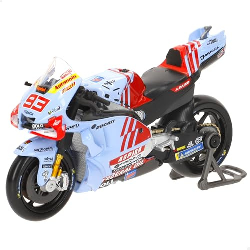 Maisto Ducati Desmosedici GP23 Moto GP Team Gresini Racing 2024 MARC MARQUEZ 93 - Modello Moto Scala 1:18 - colore azzurro