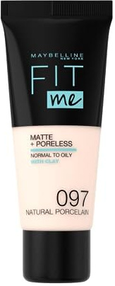 Maybelline New York, Base de Maquillaje que Calca a tu Tono Fit me! Mate y Afinaporos, Color: 097 Natural (Paquete de 6)