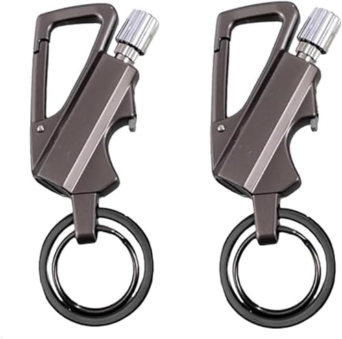 Permanent Match Infinity Lighter,Metal Keychain with Bottle Opene, Reusable Matchstick Strike Lighter, Windproof Survival Camping Gear (Black,2)