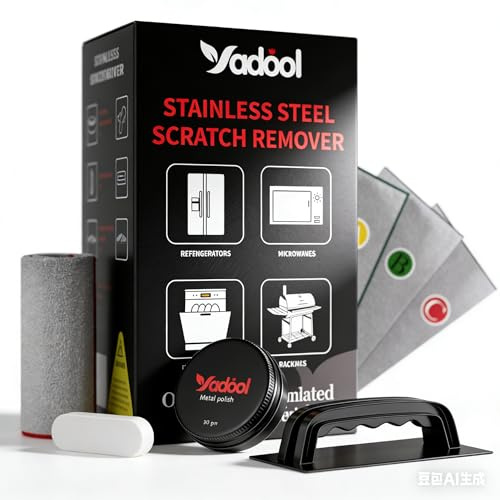 Yadool Stainless Steel Sink Backsplash Scratch Remover Kit for Non-Coated Stainless Steel Surfaces, Removes Scratches Scuffs Abrasions, Restores Brushed Finish, DIY Repair Solution