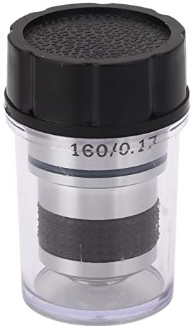 Generic 60X Microscope Achromatic Objective Lens, Durable Optical Glass for Biological Applications, Perfect for Cell Morphology Study, Brass and Aluminum Alloy, 1 Unit