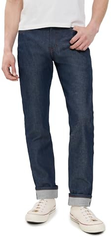 Naked & Famous Denim Men's Weirdguy Tapered Fit Jean in Natural Indigo Selvedge, Natural Indigo Selvedge, 31