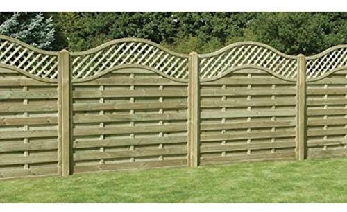 Ruby 6ft Omega Lattice Top Wooden Fence Panel - Various Heights (0.9m x 1.8m)