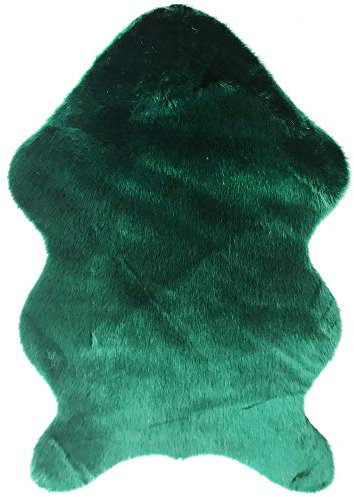 Woneart Faux Fur Lambskin Sheepskin Rug Lambskin Imitation Rug Soft Carpet Fluffy Area Rugs Seat Pad Chair Sofa Mat Cover Floor Mats Cushions (80cm×180cm, Green)