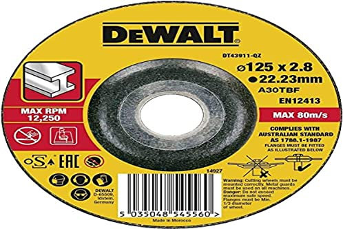 Dewalt DT43911-QZ Disque à tronçonner le métal 125x22.2mm, épaisseur 2.8mm, moyeu déporté