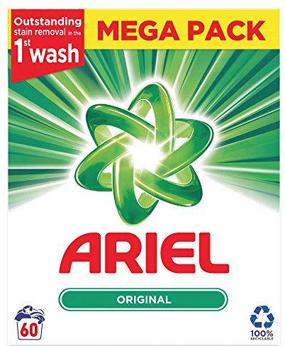 Ariel Washing Powder Original 3.9KG, 60 Washes, Outstanding Stain Removal in the 1st Wash