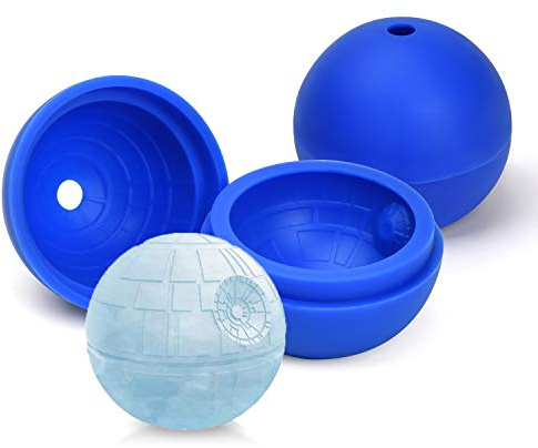 Rund iskubsform, sfäriska isformar, isbollstillverkningsform, silikon iskubsbricka BPA-fri, 6 cm isbollar för whisky, cocktail, dryck (blå, 2-pack)