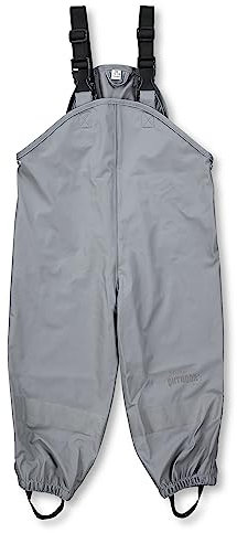 Sterntaler Regenhose ungefüttert uni - Kinder Regenhose wasserdicht - Unisex Matsch- und Buddelhose mit verschweißten Nähten und elastischen Hosenträgern - Regenbekleidung - mittelgrau, Größe 104