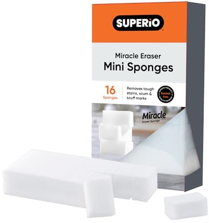 Superior Miracle Eraser Sponge 48 Pack- Mini Cleaning Sponge for Floor, Wall, Melamine Sponge Furniture Removes: Scuffmarks, Dirt, and Tough Stains… (36)