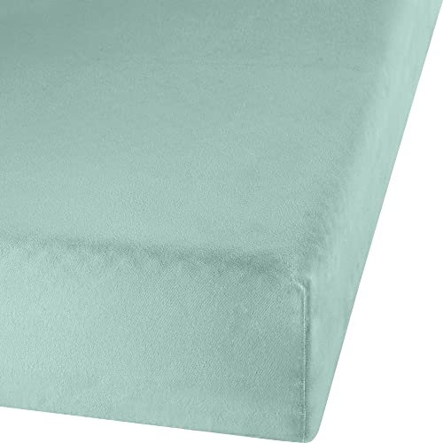 Erwin Müller Spannbettlaken grün Größe 140x200 cm - 160x200 cm, Spannbetttuch, Bettlaken Straubing - Kochfest, mit Rundumgummi, kuschelweich und formstabil