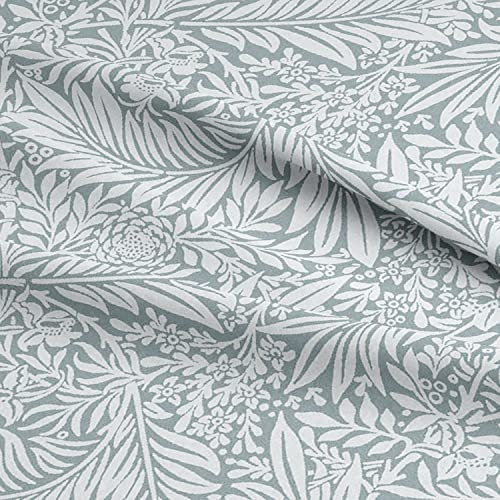 Cotton Fabric - William Morris Larkspur Silver Floral Craft Fabric Material Metre