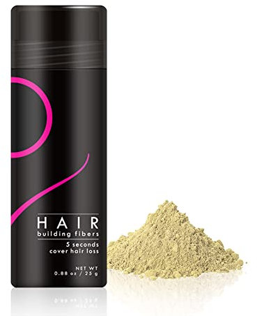 VOLLUCK Streuhaar Schütthaar zur Haarverdichtung, Haaransatz Kaschieren Haar Puder Ansatzspray Dunkelbraun Hair Fibers Hair styling Powder Haaransatz Spray Haarfasern - 25g (Helles Gold)