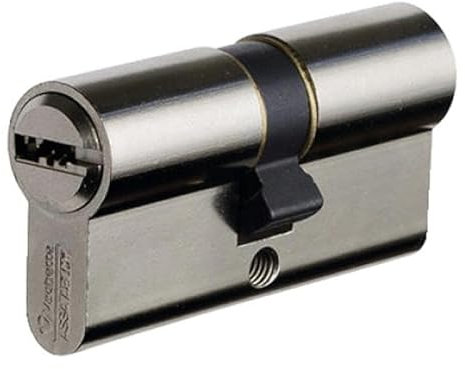 Vachette Cylindre VELIX 30x50 Double Entrée - Finition Nickelée - Résistance Bumping, Perçage et Crochetage - 5 Clés Réversibles, Carte de Propriété et Brevet Exclusif jusqu'en 2036 - Garantie 2 Ans