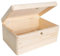 Creative Deco Holzkiste mit Deckel und Schlüssel | 30 x 20 x 14 cm (+/-1cm) | Erinnerungsbox Baby Groß Holzbox mit Deckel Unlackiert Kasten | Für Dokumente, Wertsachen, Spielzeuge, Werkzeuge | ROH