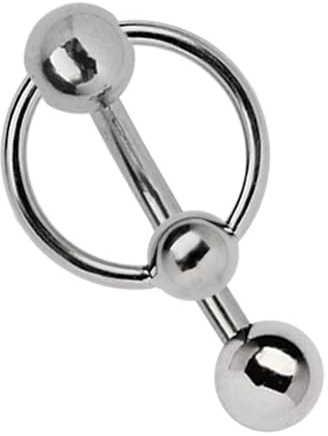 Intimpiercing Titan Banane in 1,6 x 12 mm mit 5 mm Lochkugel und Klemm-Ring