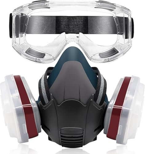 Reusable Face Mask, Dust Mask, Dual Filtration, 10 Replaceable Filter Pads, Suitable For Various Work Environments Such As Workshops, Woodworking, Painting, Spray Painting, Etc