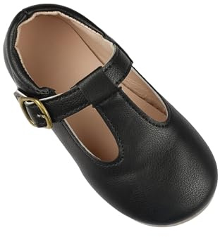 TRIWORIAE-Scarpe Mary Jane Eleganti per Ragazze Ballerine Basse per Matrimonio, Festa, attività, Scuola Nero 22