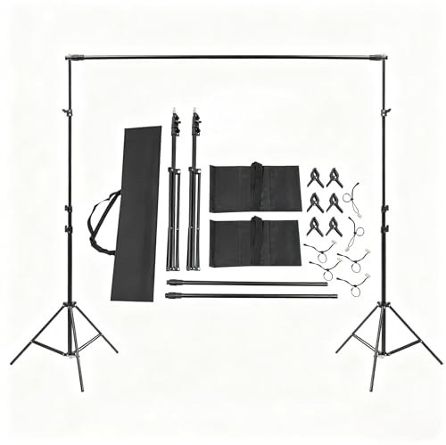 Bakgrundsstativ 3 x 3 m justerbar höjd bakgrundssystem bärbart fotobakgrund stativ för fotostudio, fest, bröllop