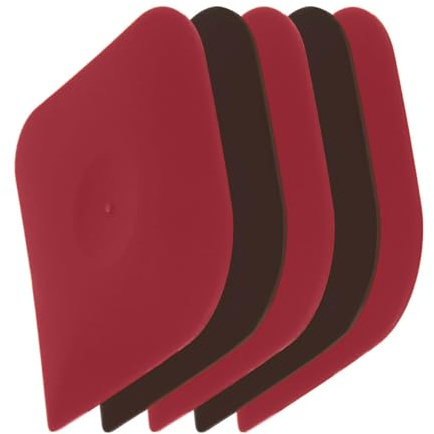 Set di 5 raschietti per padelle, in plastica, antigraffio, per pentole in ghisa, utensili da cucina (2 marroni × 3 rossi)