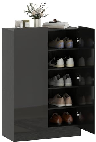 HOMCOM Meuble à Chaussures 20 Paires 5 Niveaux 72x34,5x103cm Noir
