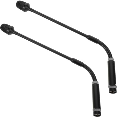 OSALADI 2 st dynamisk sångmikrofon - flexibel svanhals 3-polig hankontakt XLR för DJ-ljudmixer scenframträdande konferensbord 16,7 tum