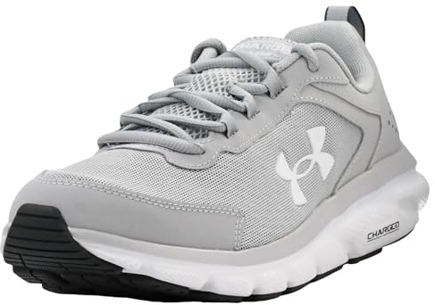 Under Armour Men's Charged Assert 9 Running Shoe, Mod Gray/White, 12 US