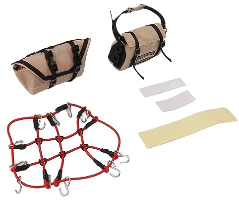 Bagage nät och bagage resväska slitstark RC takdekoration detaljerad designset pålitlig dekorativ för 1/18 TRX4M (röd