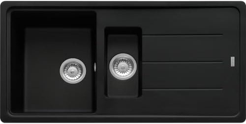 Kitchen Sink Made of Granite (Fragranite) with Single and a Half Bowl from Franke Basis BFG 651-97 - Black matt - 114.0676.277