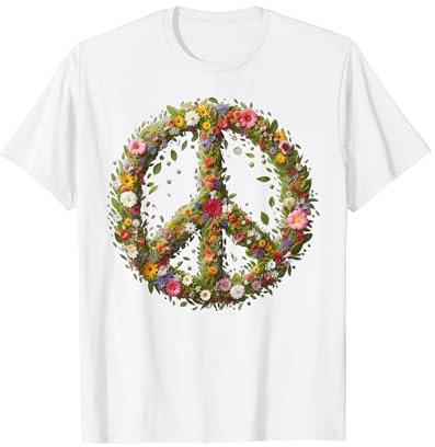 Peace Shirt Damen Herren Hippie 60er 70er Jahre T-Shirt