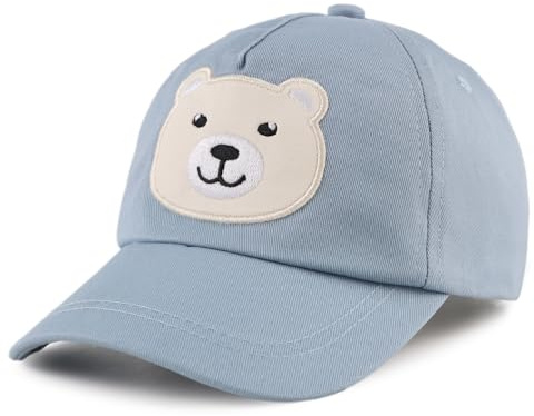 Baby Baseball Cap Toddler Boys Girls Sun Hat Kids Adjustable Cotton Caps Lightweight Trucker Hats (2-5Y, Blue Bear)