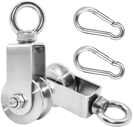 Forhandy 4 Stück Umlenkrollen für Seile 10mm Maximal Umlenkrolle Edelstahl Fitness Umlenkrolle Stahlseil Tragende 250 kg (34mm)