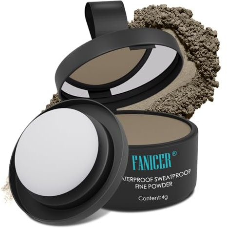Ansatzpuder, Haaransatz Puder, 4g Haarpuder Haar Concealer, Unsichtbares Ansatzpuder, Haarpuder Ansatz Haaransatz, Haar Concealer zur Haarverdichtung für Frauen und Männer (Hellbraun)