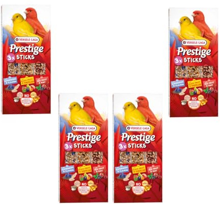 Versele-Laga Prestige Sticks Canaris Triple Variety | Pack de 4 | 4 x 90 g | Snack pour canaris | sans conservateurs, colorants ou arômes synthétiques