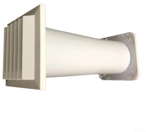 Through Wall Ventilation Kit with Adjustable Length, Fly Screen Mesh for, Pre Drilled Holes for Easy Outdoor Installation