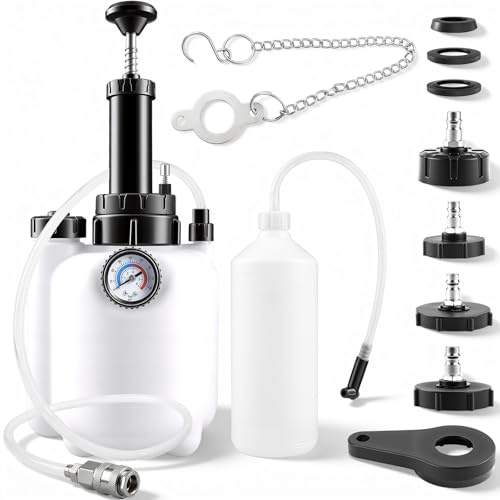 Rivlox 3L + 1L Brake Bleeding Kit, Manual Brake Fluid Pressure Bleeder | with Brake Fluid Extractor & 4Pcs Cylinder Adapter,Brake Bleeder for Most European Models and Car Clutch ABS Systems