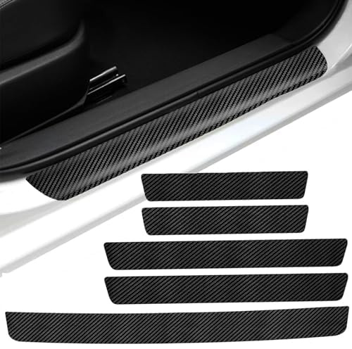 ONEMAJI 5 Piezas Estribos de Coche de Fibra de Carbono para Toyota Corolla E210 Touring Sports Estate 2019-2023, Fibra Carbono Protector Umbral Puerta Coche